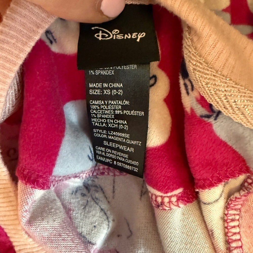 Disney Eeyore Fleece Pajama 2Pc Set Sleep Wear Womens Sz XS Pink Winnie The Pooh - Picture 6 of 6